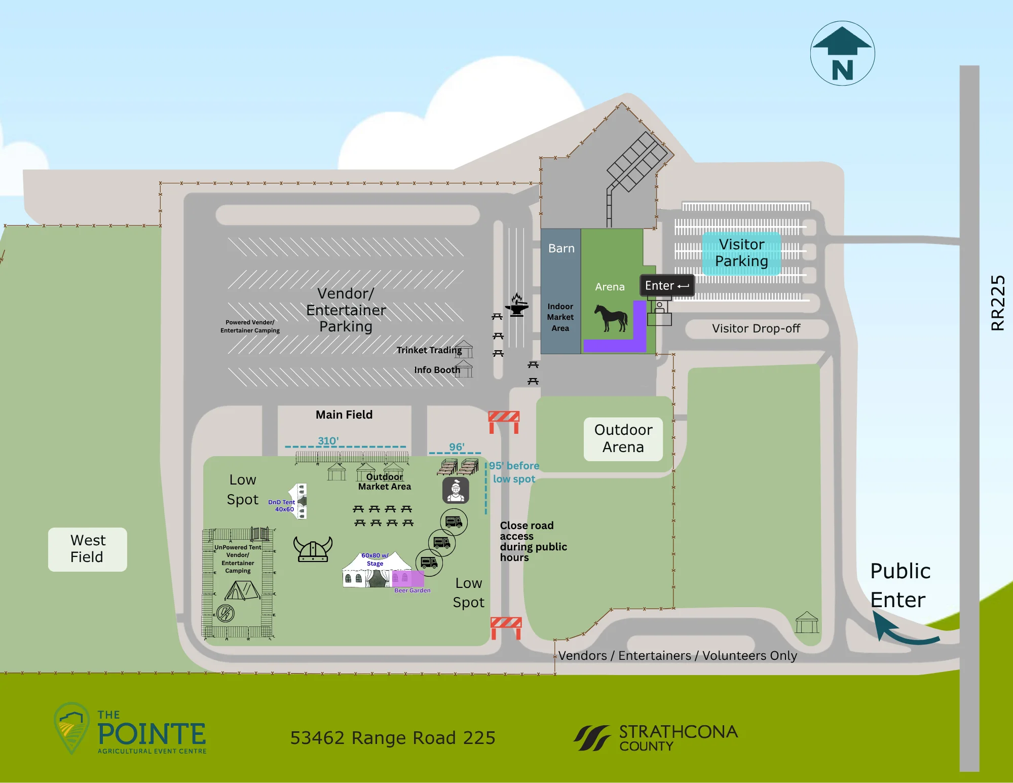 Northern Enchanted Faire venue map, The Pointe Agricultural Event Centre